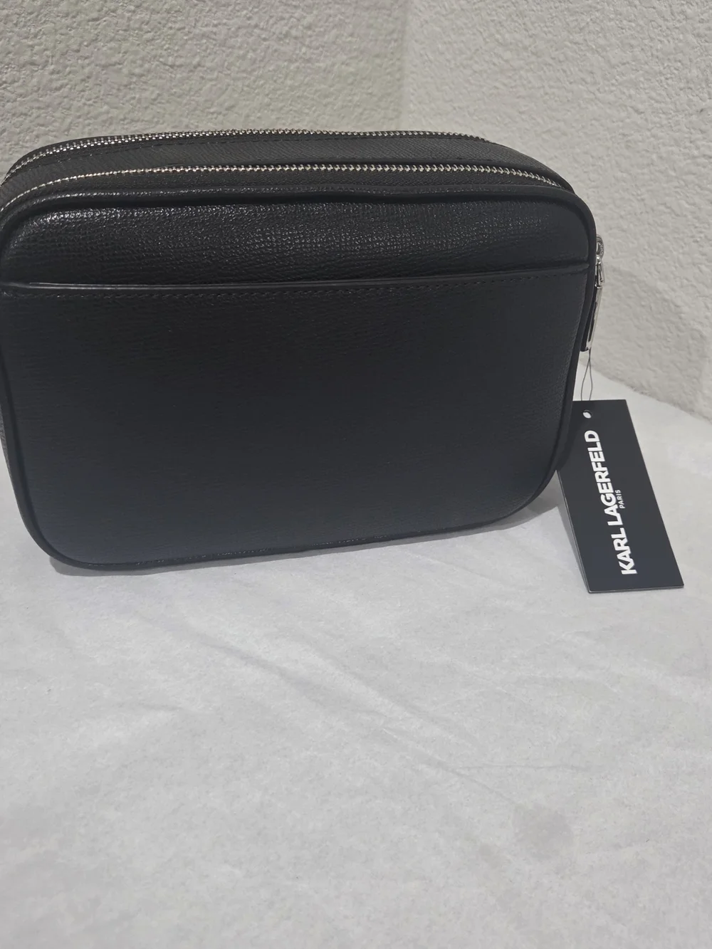 Karl Lagerfeld Black Crossbody Camera Bag with Character Patch NWT